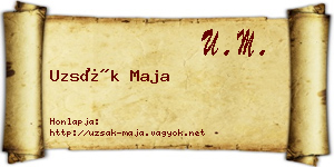 Uzsák Maja névjegykártya